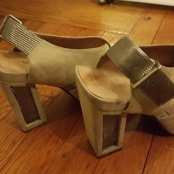 Gray Suede Block Heels - Picture 2 of 5